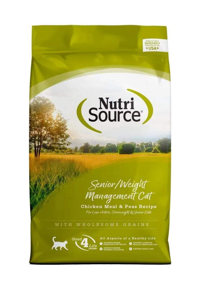 NutriSource Senior Weight Management Chicken & Rice Dry Cat Food senior cat food, best food for older cats