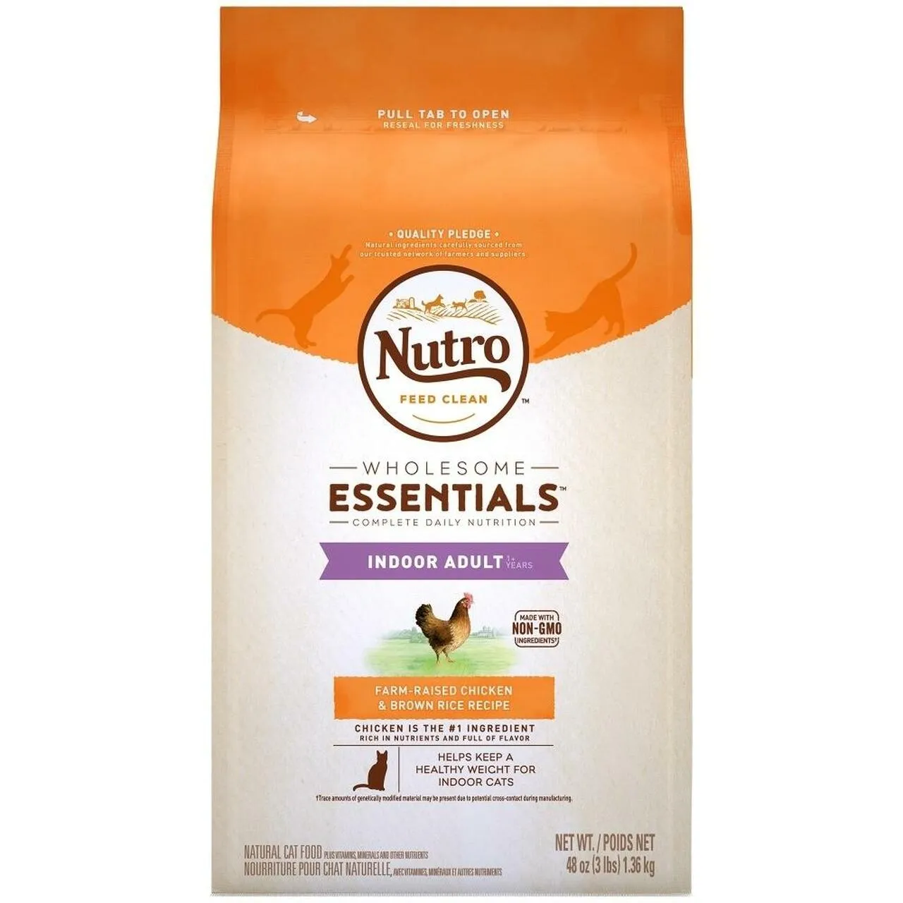 Nutro Indoor Adult Chicken & Brown Rice Recipe for Cats healthy cat food, premium dry cat food
