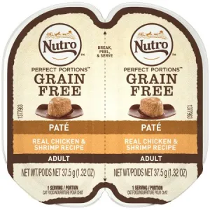 Nutro Perfect Portions Real Chicken & Shrimp Recipe Pate for Adult Cats healthy cat food, premium dry cat food