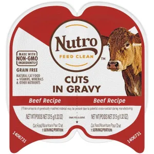 Nutro Real Beef Cuts in Gravy 2.65OZ | Cat dry cat food, cat kibble