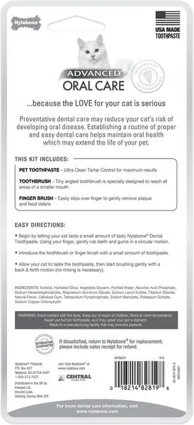 Nylabone Advanced Cat Oral Care Dental Kit For Cats