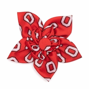 Ohio State Dog Collar Flower Tossed Block O dog collar accessory,collar decor