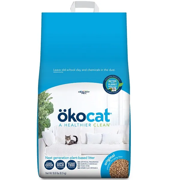 Okocat Original Premium Clumping Wood Cat Litter 18.8lb adult cat food, best cat food for adults