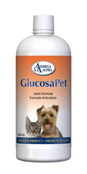 Omega Alpha GlucosaPet Liquid Hip & Joint Supplement for Dogs and Cats cat vitamins, cat immune support