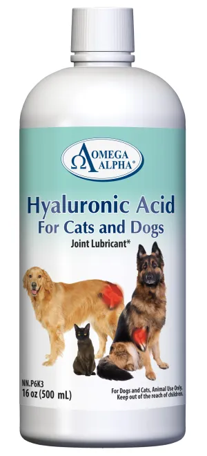 Omega Alpha Hyaluronic Acid Liquid Supplement for Dogs and Cats cat vitamins, cat immune support