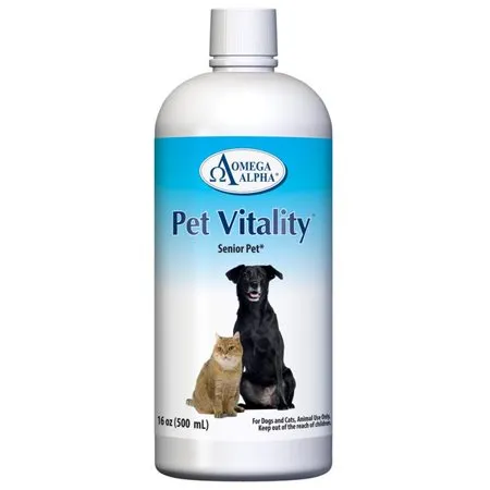 Omega Alpha Pet Vitality Liquid Supplement for Senior Dogs and Cats cat vitamins, cat immune support