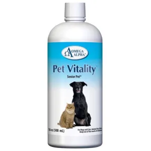 Omega Alpha Pet Vitality Liquid Supplement for Senior Dogs and Cats cat vitamins, cat immune support
