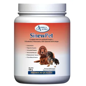 Omega Alpha SinewPet Joint Care Powder Supplement for Dogs and Cats cat vitamins, cat immune support