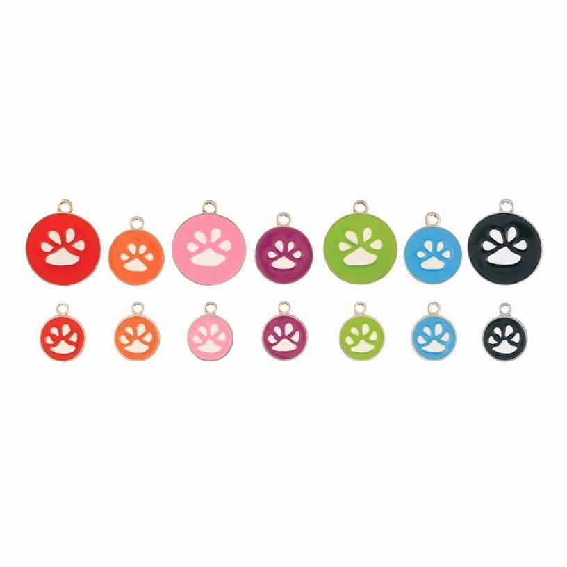 Opaque Pastel Paw Dog ID Tag