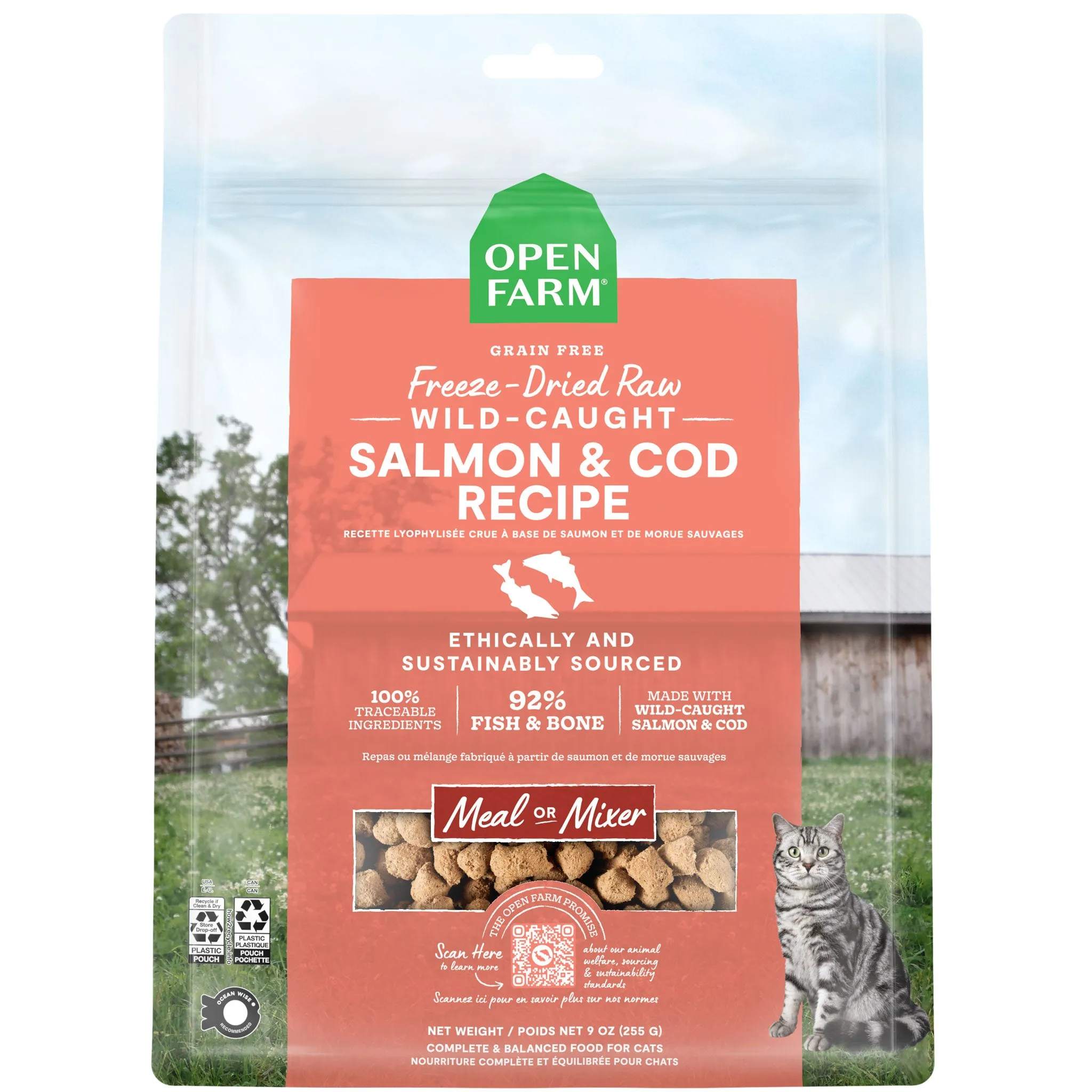 Open Farm Freeze-Dried Salmon & Cod Cat Food organic cat food, holistic cat food