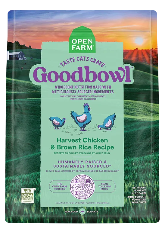 Open Farm GoodBowl Harvest Chicken & Brown Rice Recipe for Cats dry cat food, cat kibble