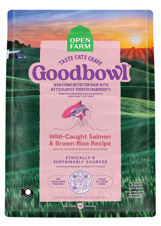 Open Farm GoodBowl Wild-Caught Salmon & Brown Rice Recipe for Cats dry cat food, cat kibble