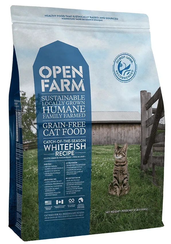 Open Farm Grain Free Catch of the Season Whitefish Recipe Dry Cat Food indoor dry cat food, healthy cat kibble
