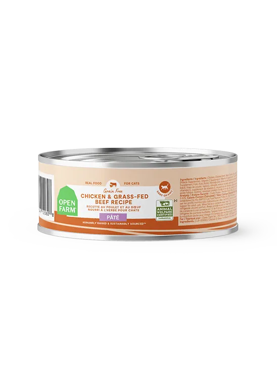 Open Farm Grain Free Chicken & Grass-Fed Beef Pate Wet Cat Food wet cat food, canned cat food