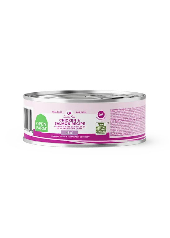 Open Farm Grain Free Chicken & Salmon Pate Wet Cat Food wet cat food, canned cat food