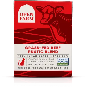 Open Farm Grain Free Grass Fed Beef Recipe Rustic Blend Wet Cat Food healthy cat food, premium dry cat food