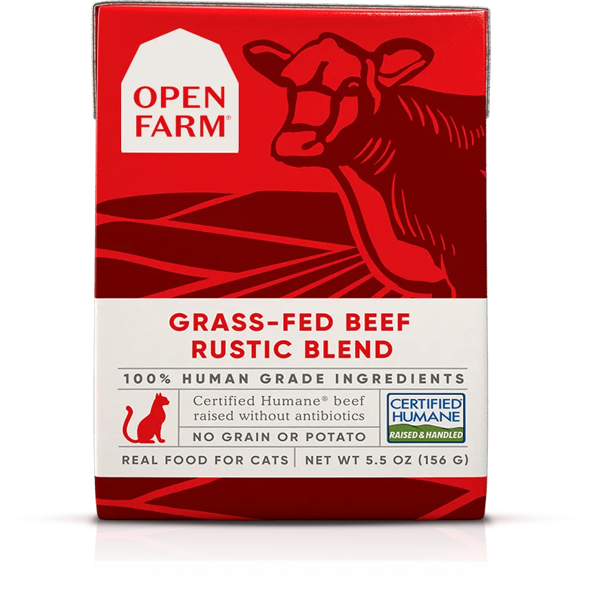 Open Farm Grain Free Grass Fed Beef Recipe Rustic Blend Wet Cat Food grain free cat food, no grain dry cat food