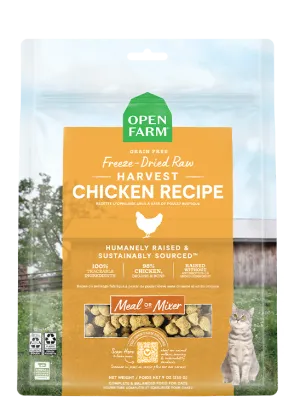 Open Farm Grain Free Harvest Chicken Recipe Freeze Dried Raw Cat Food freeze dried cat food, raw cat food