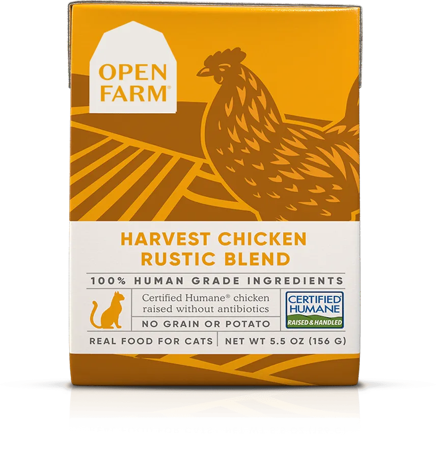 Open Farm Grain Free Harvest Chicken Recipe Rustic Blend Wet Cat Food grain free cat food, no grain dry cat food