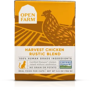 Open Farm Grain Free Harvest Chicken Recipe Rustic Blend Wet Cat Food grain free cat food, no grain dry cat food
