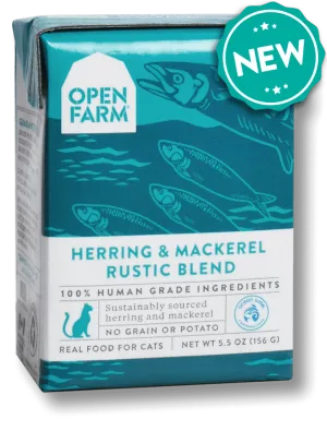 Open Farm Grain Free Herring & Mackerel Recipe Rustic Blend Wet Cat Food healthy cat food, premium dry cat food