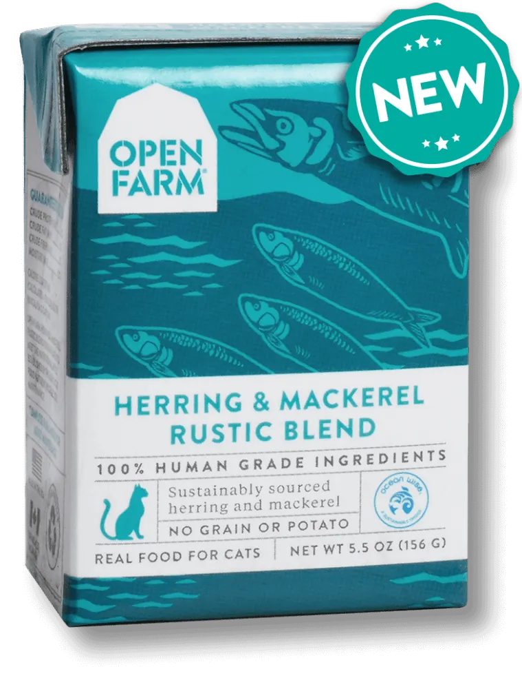 Open Farm Grain Free Herring & Mackerel Recipe Rustic Blend Wet Cat Food healthy cat food, premium dry cat food