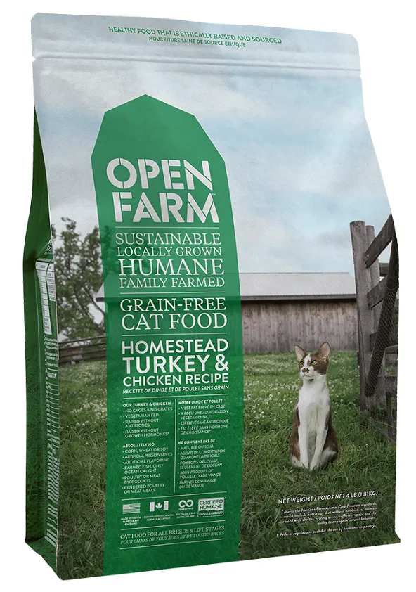 Open Farm Grain Free Homestead Turkey and Chicken Recipe Dry Cat Food healthy cat food, premium dry cat food
