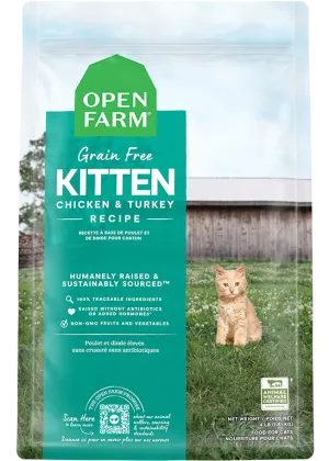 Open Farm Grain Free Kitten Chicken and Turkey Recipe Dry Food kitten dry food, kitten wet food