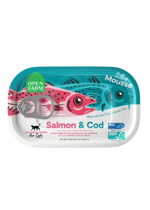 Open Farm Grain Free Salmon & Cod Wet Topper for Cats healthy cat food, premium dry cat food