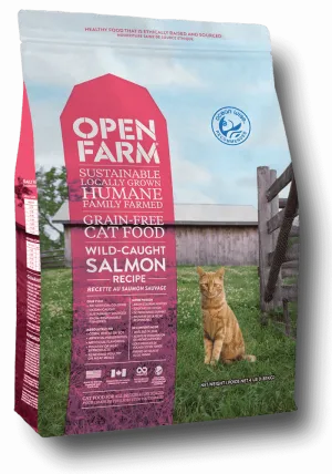 Open Farm Grain Free Wild Caught Salmon Recipe Dry Cat Food indoor dry cat food, healthy cat kibble
