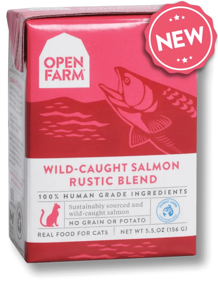 Open Farm Grain Free Wild Caught Salmon Recipe Rustic Blend Wet Cat Food