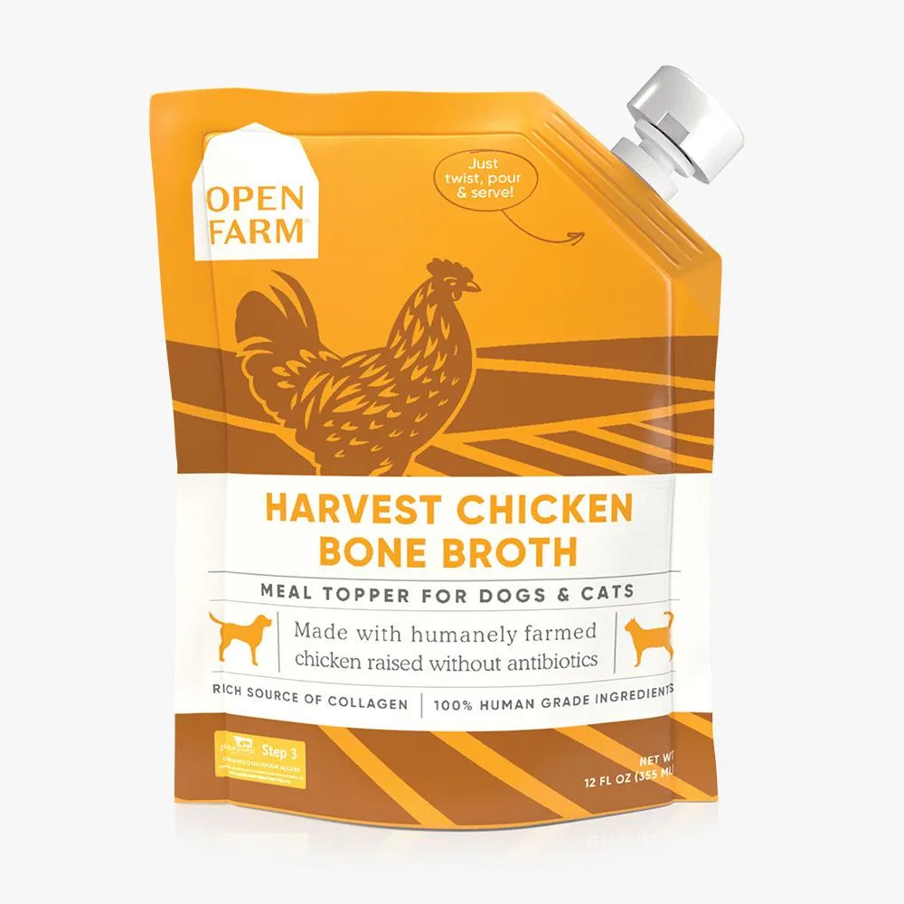 Open Farm Harvest Chicken Bone Broth for Dogs & Cats healthy cat food, premium dry cat food