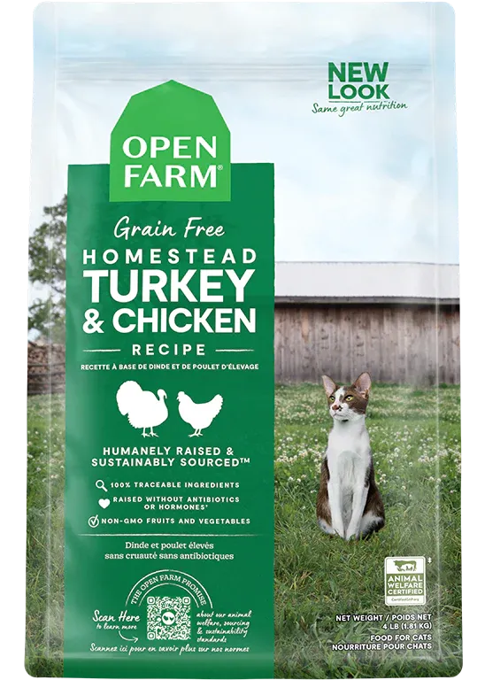 Open Farm Homestead Turkey & Chicken Dry Cat Food adult cat food, best cat food for adults