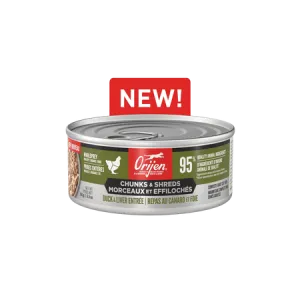 Orijen Cat Chunks & Shreds, Duck & Liver Entre dry cat food, cat kibble
