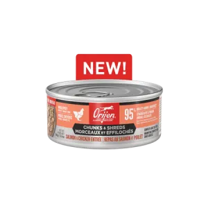 Orijen Cat Chunks & Shreds, Salmon & Chicken Entre adult cat food, best cat food for adults