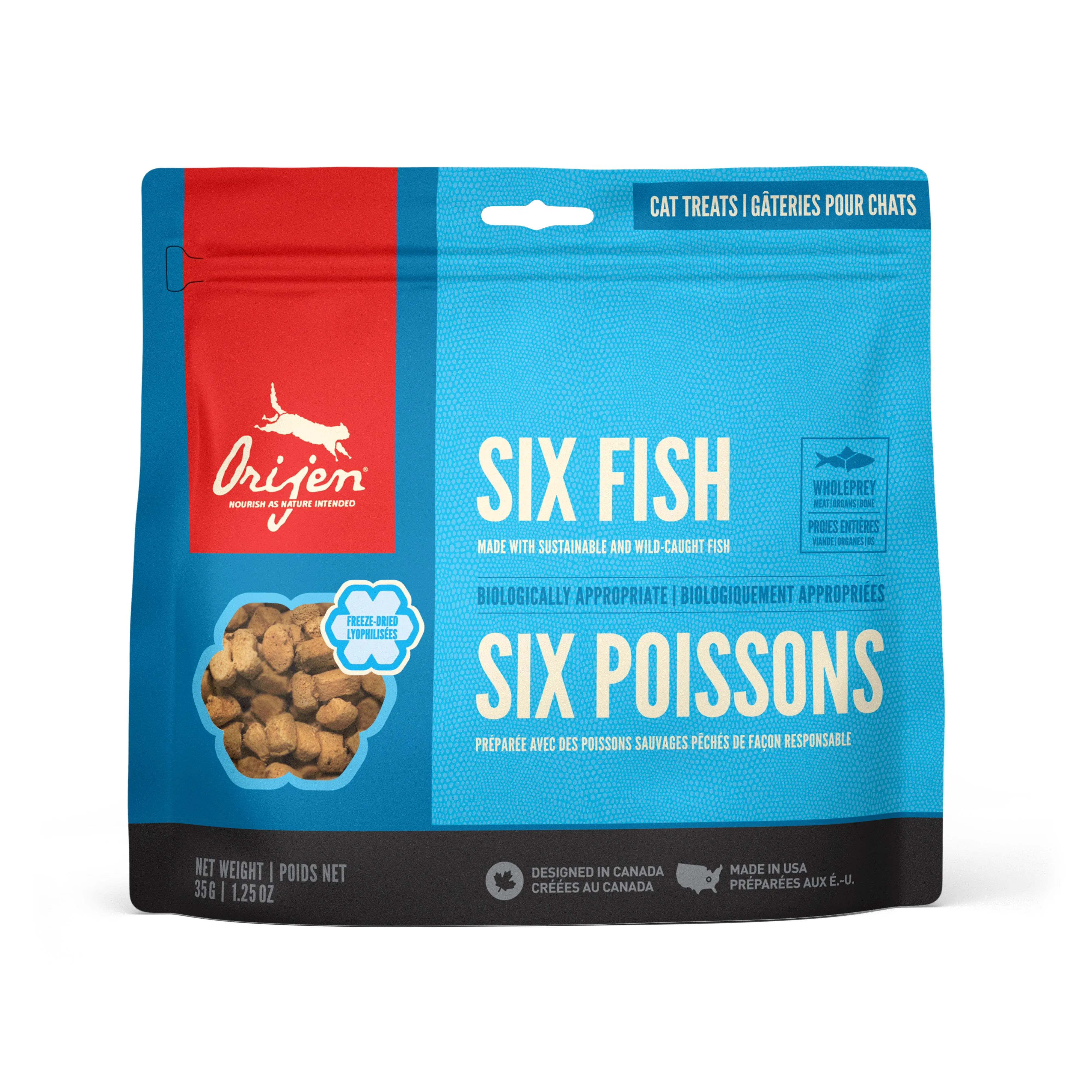 Orijen Cat Freeze-Dried Six Fish Treats cat treats, natural cat treats