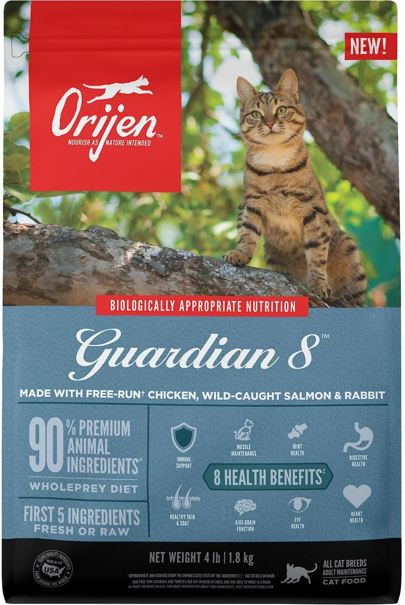Orijen Guardian 8 Grain Free Dry Cat Food indoor dry cat food, healthy cat kibble
