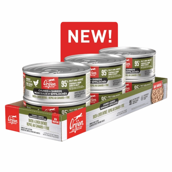 Orijen Duck & Chicken Chunks & Shreds Entre Canned Cat Food, 5.5oz
