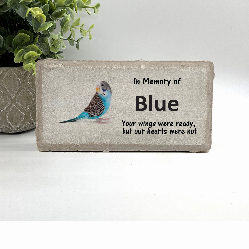 Parakeet Memorial Stone- Choice of Parakeet Color