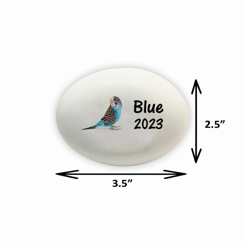 Parakeet Memorial Stone- Personalized Blue Parakeet Memorial Gift