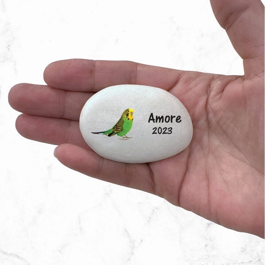 Parakeet Memorial Stone- Personalized Parakeet Memorial Gift