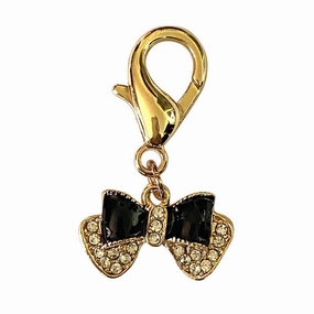 Parisian Bow Black Dog Collar Charm dog collar charm,pet tag