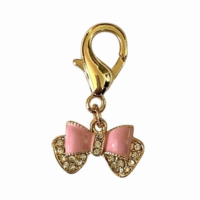 Parisian Bow Pink Dog Collar Charm dog collar charm,pet tag