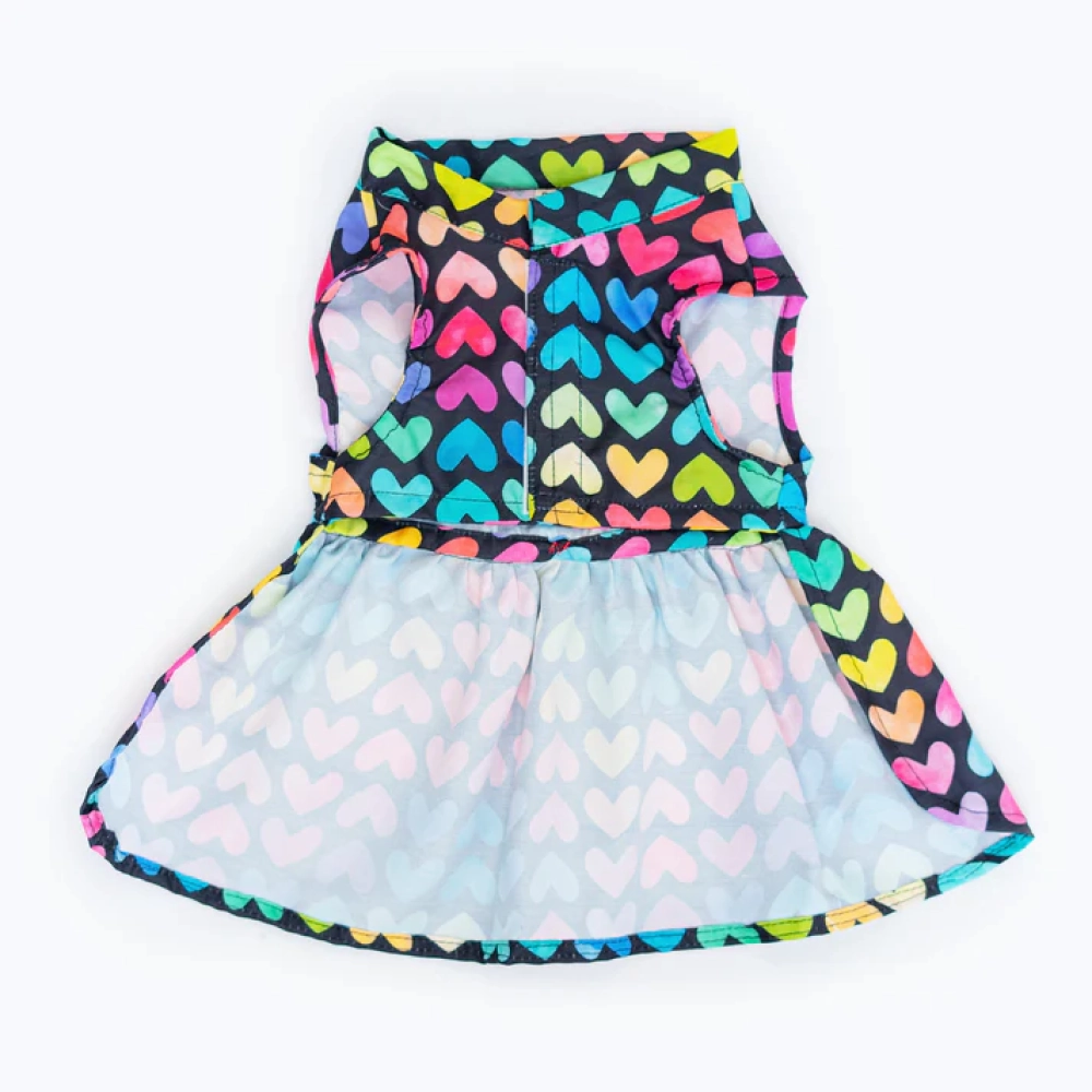 Pawgypet Multi Heart Dress for Dogs (Multi Colour)