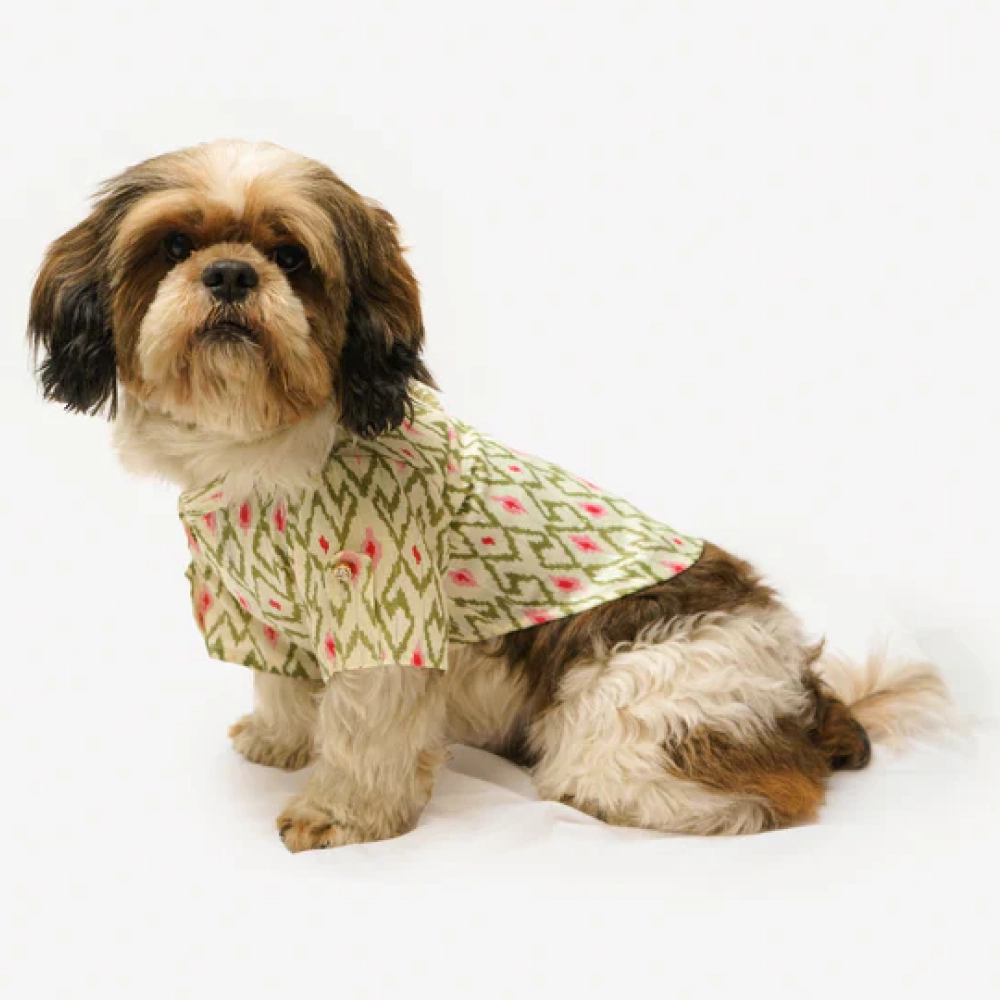 Pawgypets Heritage Summer Kurta for Dogs and Cats (Off White with Pink)