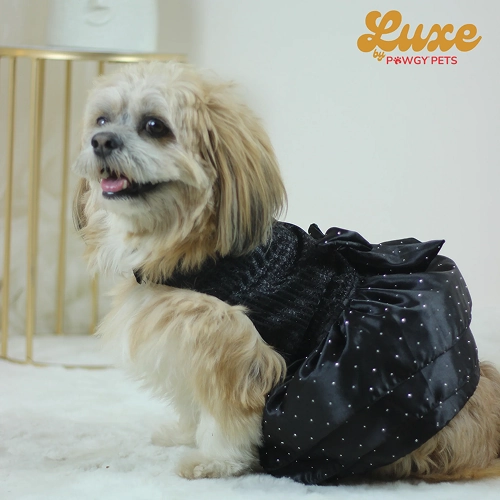 Pawgypets Luxe Balloon Dress for Dogs and Cats (Black)