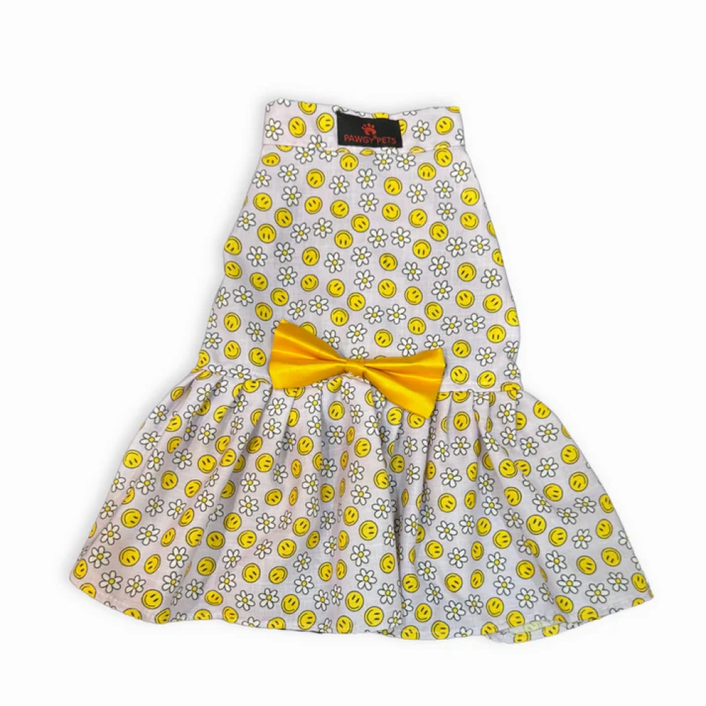 Pawgypets Smiley O Clock Dress for Dogs (Lavender)