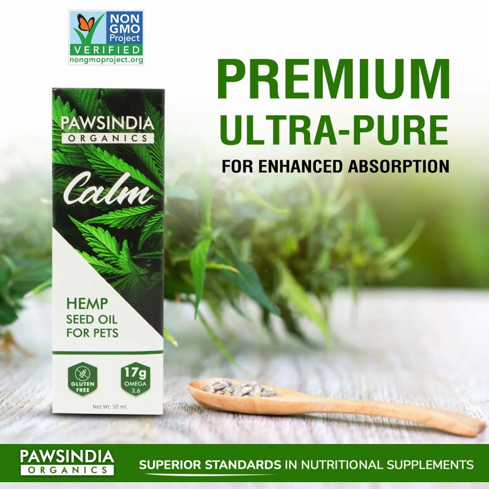 Pawsindia Calm Hemp Seed Oil for Dogs and Cats