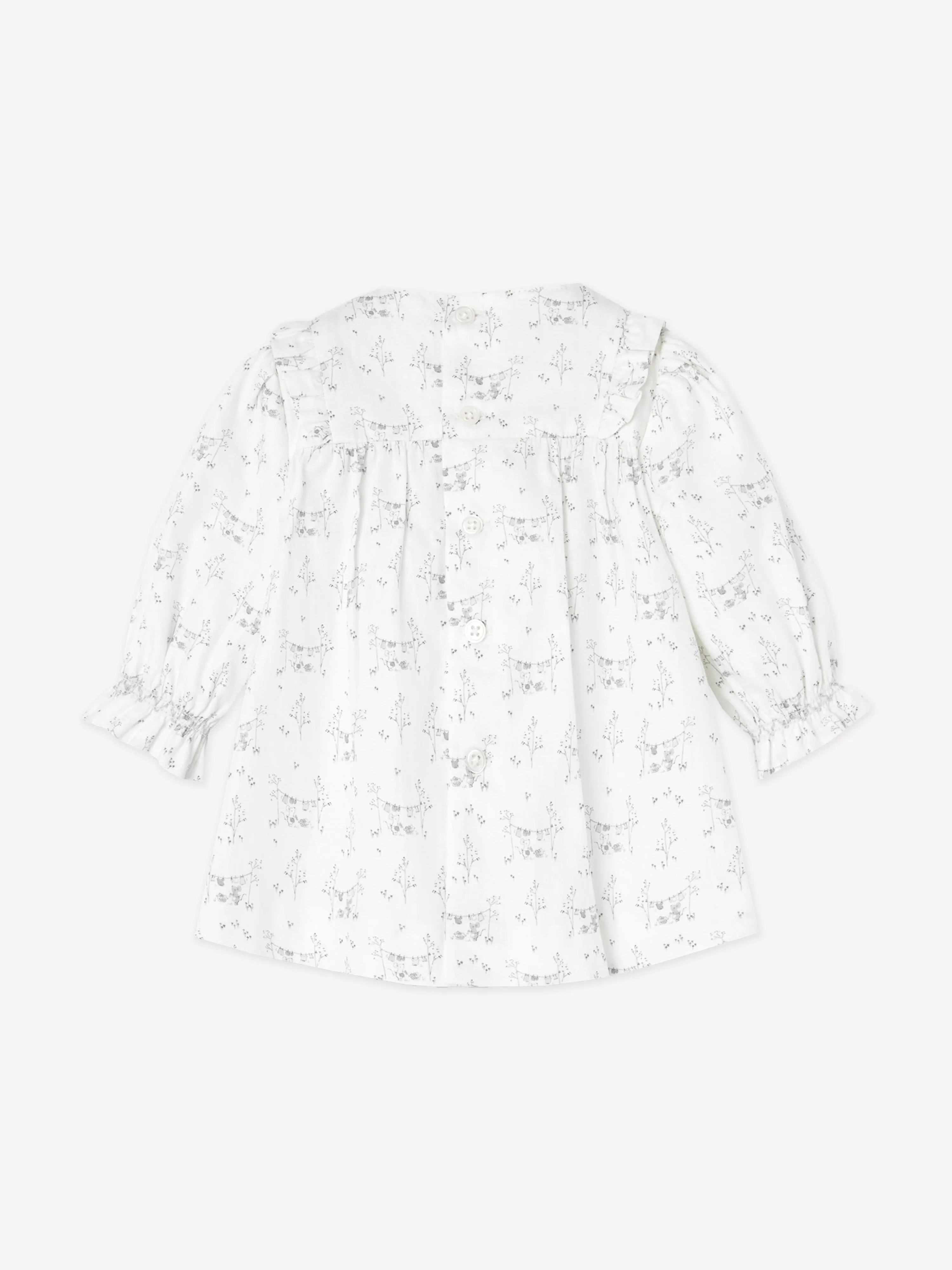 Paz Rodriguez Baby Girls Cotton Dress With Bloomers in White