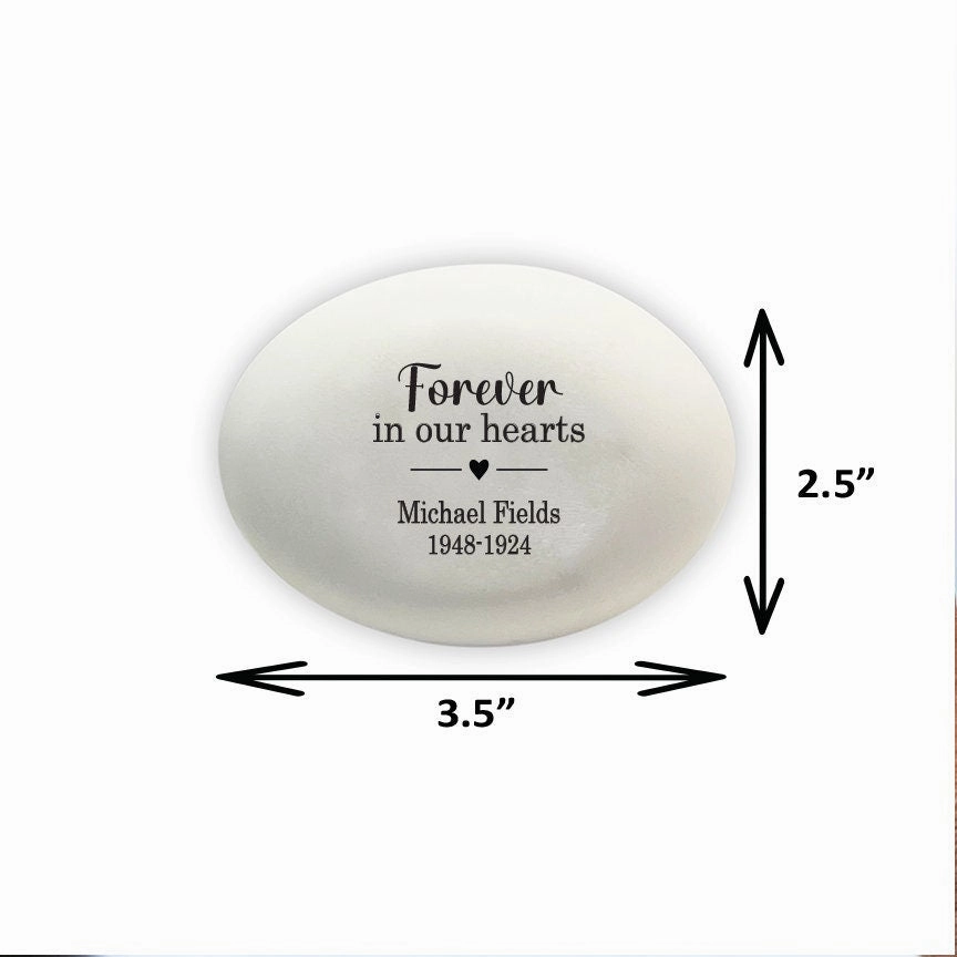 Perosnalized Memorial Stone - Forever in our hearts, Custom Memorial Gift